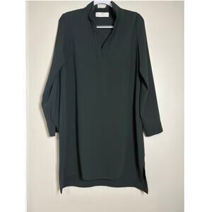 Amanda Uprichard Large Dark Green Knee Length Shirt Shift Dress